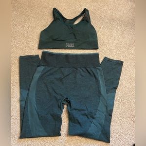 Victoria Secret seamless sport bra and sport leggings, size large, great cond